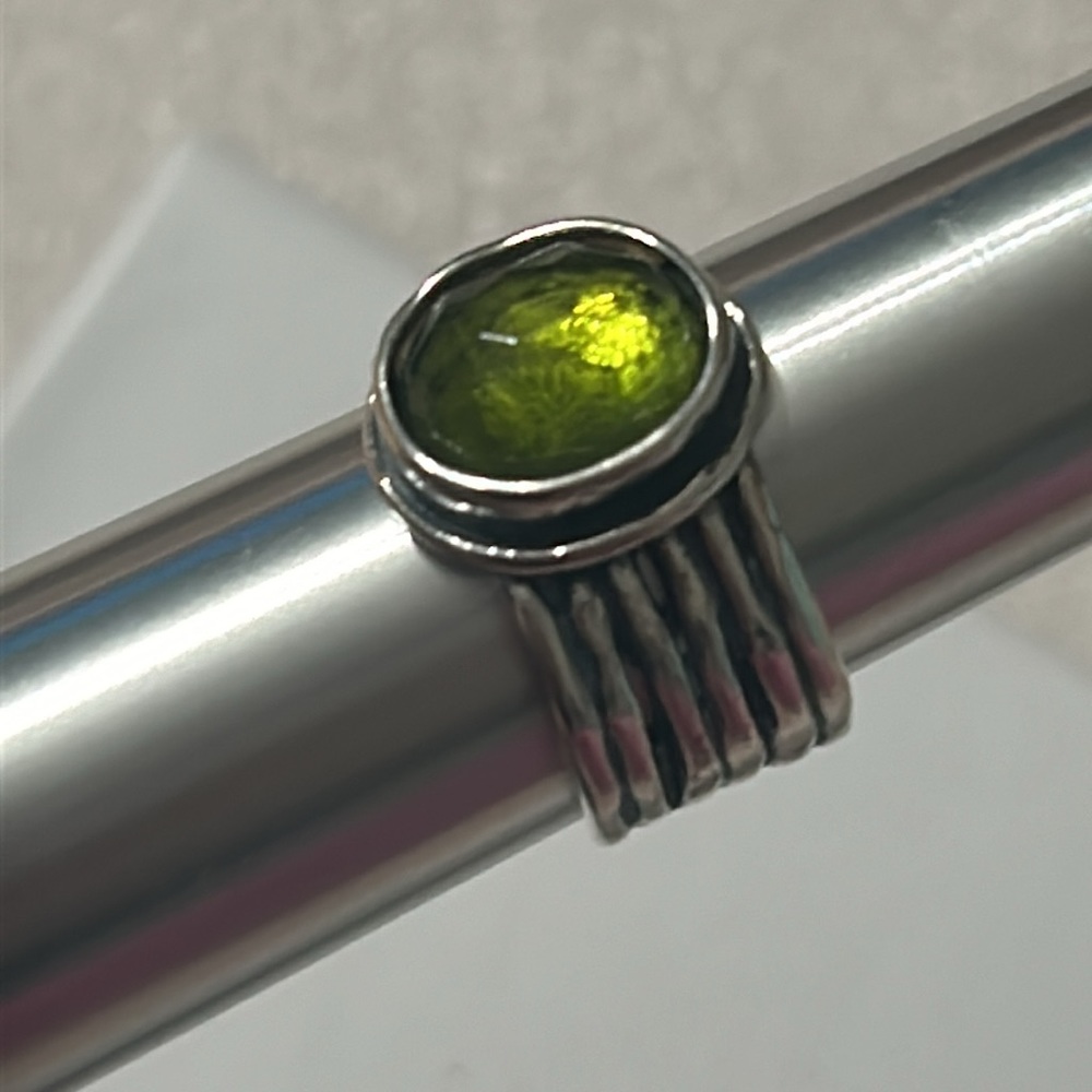 Silpada green Stone ring 7.5 - Picture 6 of 11
